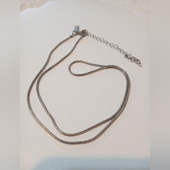Lane Bryant Jewelry - Necklace By Lane Bryant Silver Tone Coil Snake Cylindrical Chain Adjustable VTG